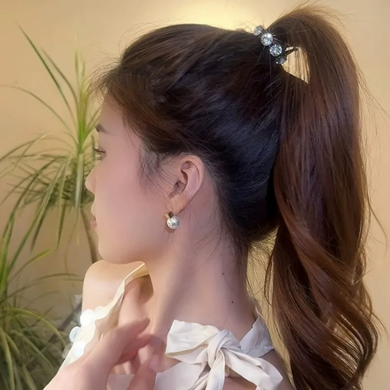 6 шт. элегантная жемчужная Хрустальная резинка для волос эластичные повязки