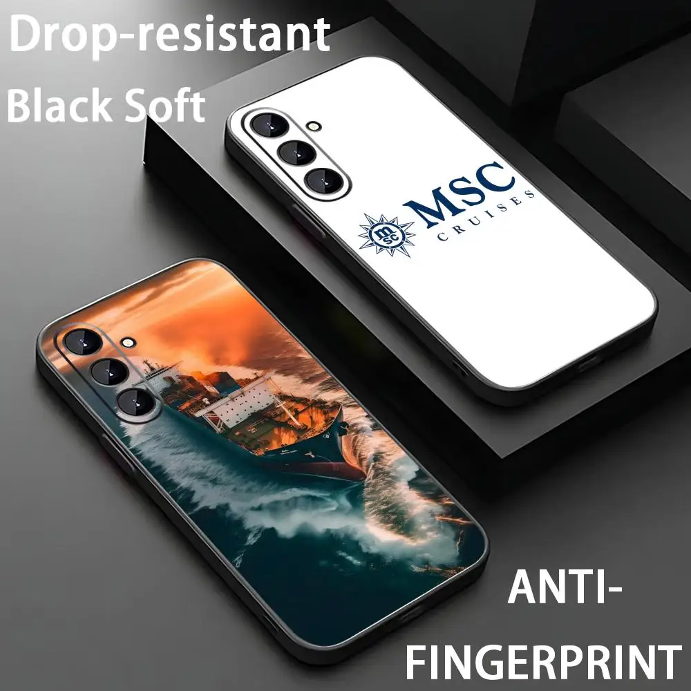 Фото Чехол для телефона с логотипом MSC для Samsung Galaxy S26 S25 S24 S23 S22 S21 Plus Ultra Fold, мягкий, черный. №1