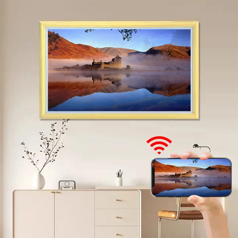 Оптовая продажа цифровых фоторамок 4K с матовым IPS-экраном 21.523.82732 дюйма, настенные, в деревянной рамке, для NFT-дисплеев, с сенсорным экраном (art.: 3920d82fcfc4e) - 3920d82fcfc4e
