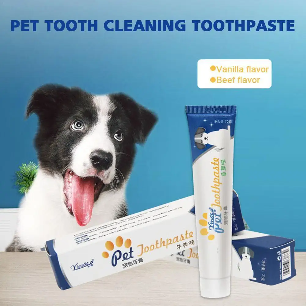 

Зубная паста для домашних животных с ароматом говядины, зубная паста для чистки кошек и собак, уход за полостью рта, дышащий ароматизатор, ваниль, Стоматологические принадлежности для удаления плохого питомца T0L2