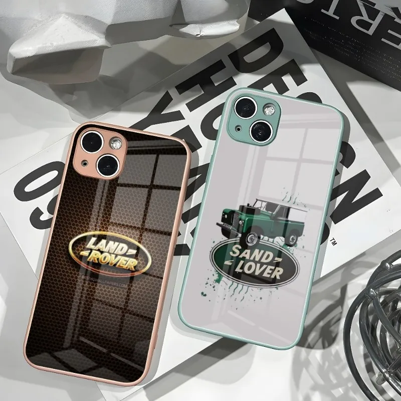 

Автомобильный чехол для телефона Land Rover, новинка для IPhone 14 13 11 12 XR XS MAX 7/8 X Plus, цветные чехлы из закаленного стекла для пар