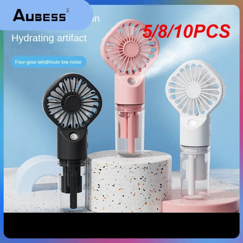

5/8/10PCS Spray Humidification Small Fan Nano Spray Icy And Refreshing Fan Mini Handheld Small Fan Water Supplement Hydrating