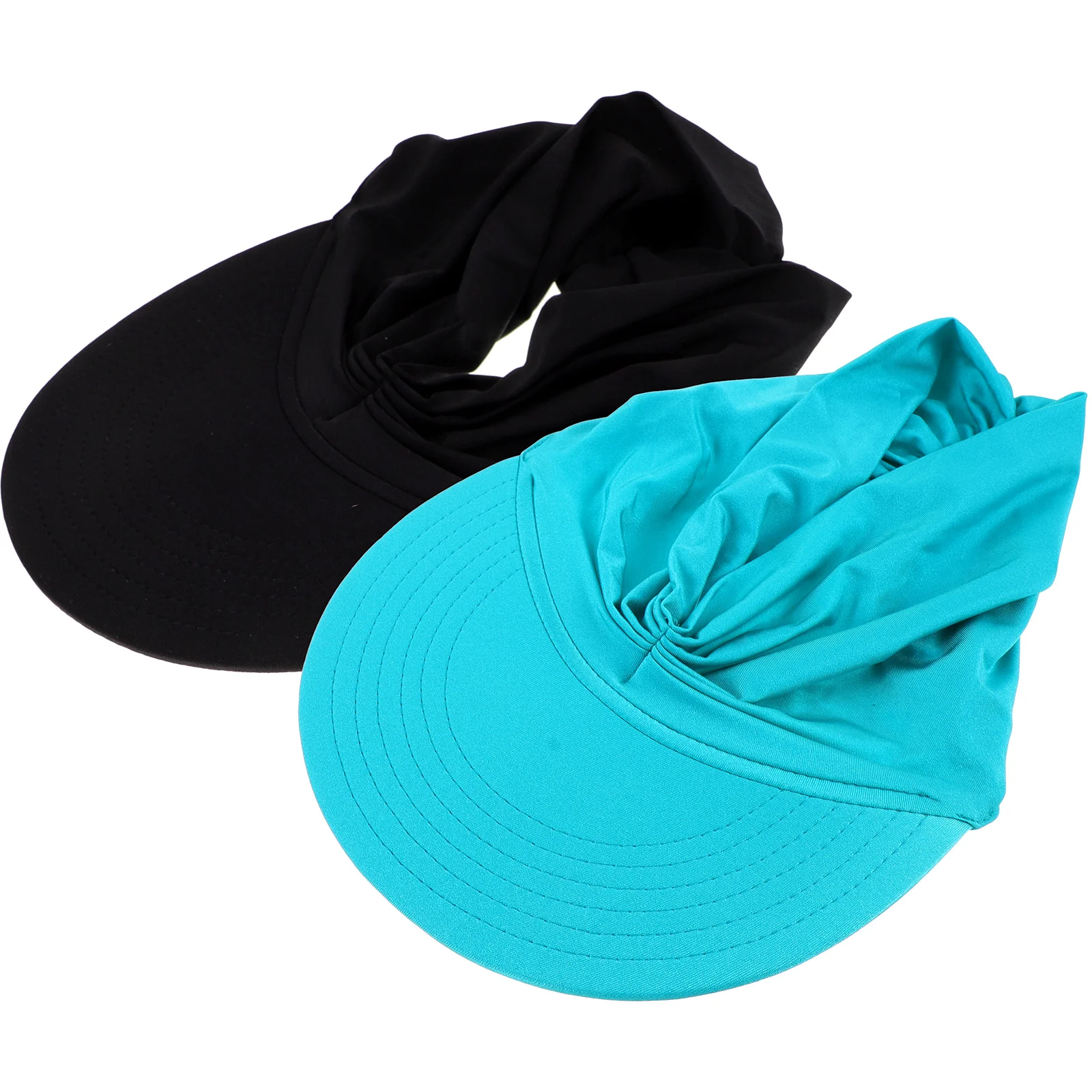 

2 Pcs Beach Visor Sun Hat Womens Hats Decorative Visors Elastic Multifunctional Wide Brim