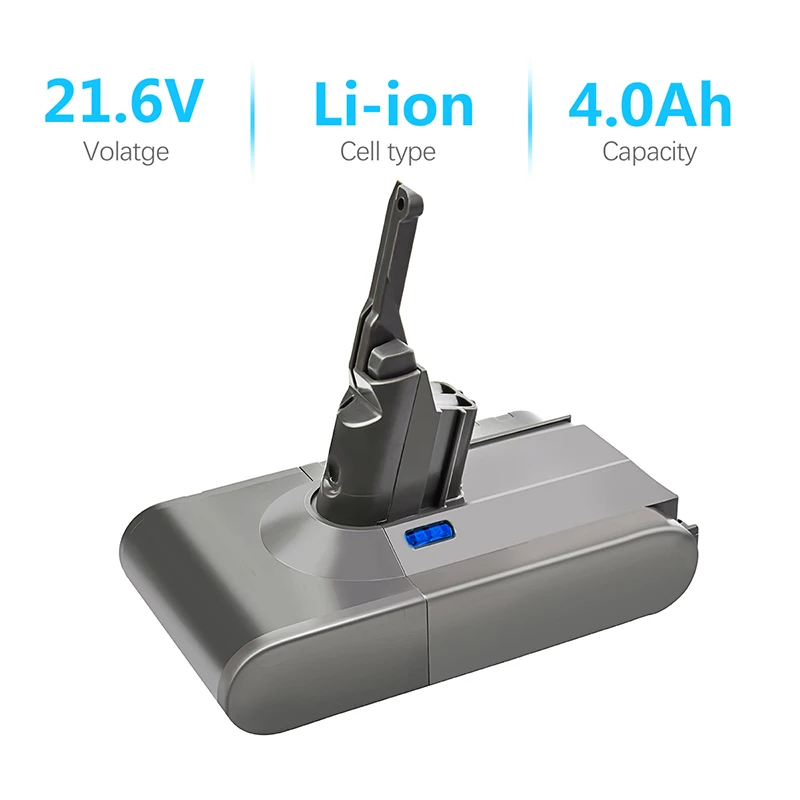 Аккумулятор Powtree 21 6 вольт 4/6000 мАч для пылесоса Dyson V8 литий-ионный аккумулятор 18650 |