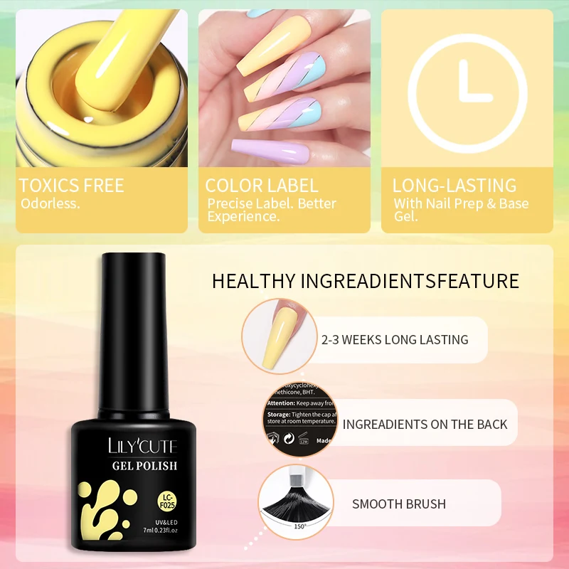 Гель-лак для ногтей LILYCUTE 7 мл телесного фиолетового цвета все маникюра