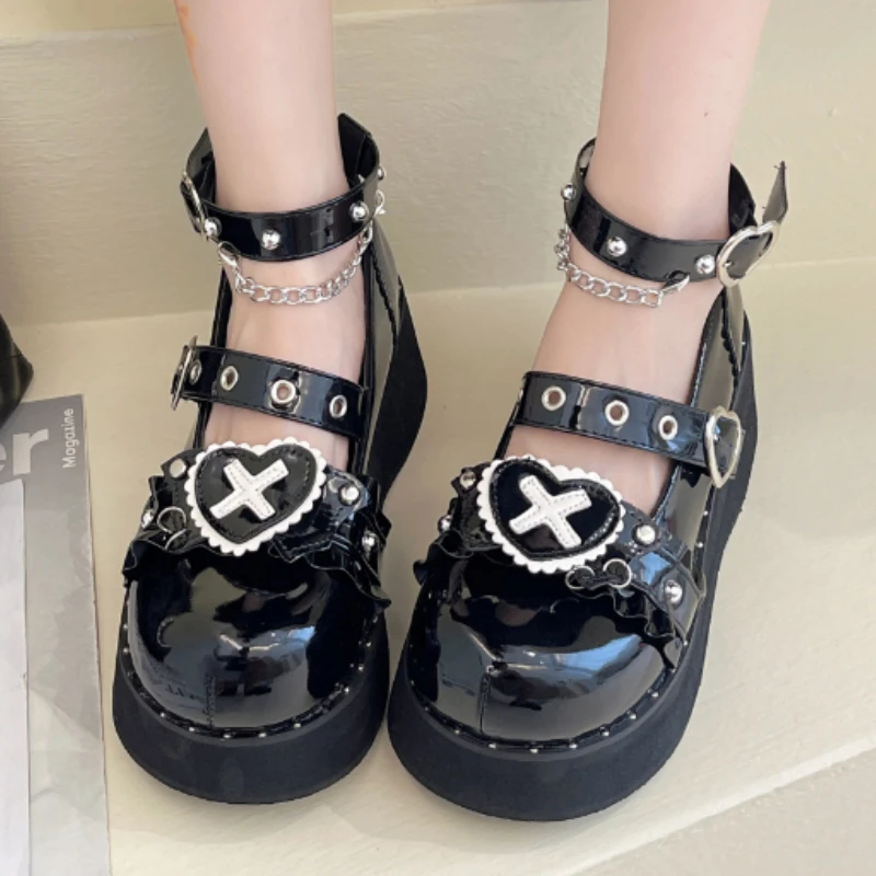

Fashion Lolita Shoes Women Platform Mary Janes Pumps Wedges High Heels Sandals Women Pumps Party Bullock Designer Womens Shoes