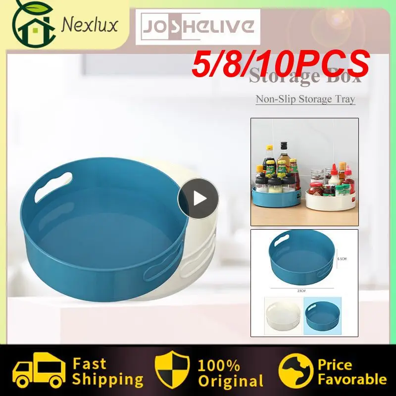 

360 Rotating Tray Round Spice Storage Rack Turntable Kitchen Jar Holder Storage Box Multipurpose Kitchen Bathroom Organizer Tool