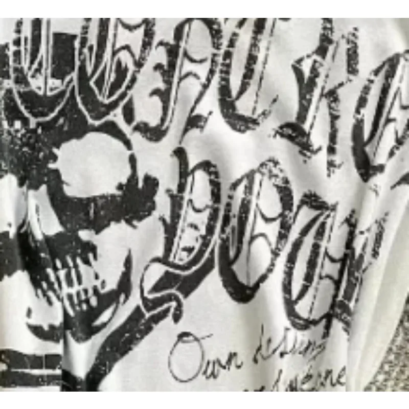 Кроп-топы Y2k Винтажная футболка с буквенным принтом тонкая в американском ретро