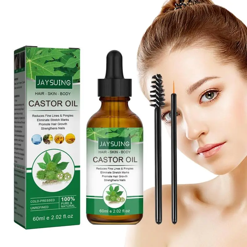 

Castor Essential Oil 60ml Multipurpose Hair Essence Hair Thickening Products For Scalp Beard Chest Eyelashes Eyebrows Hair Loss