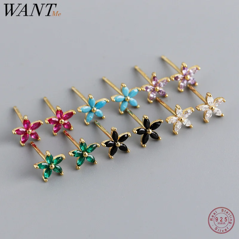 

Женские серьги-гвоздики WANTME из серебра 925 пробы с цирконом