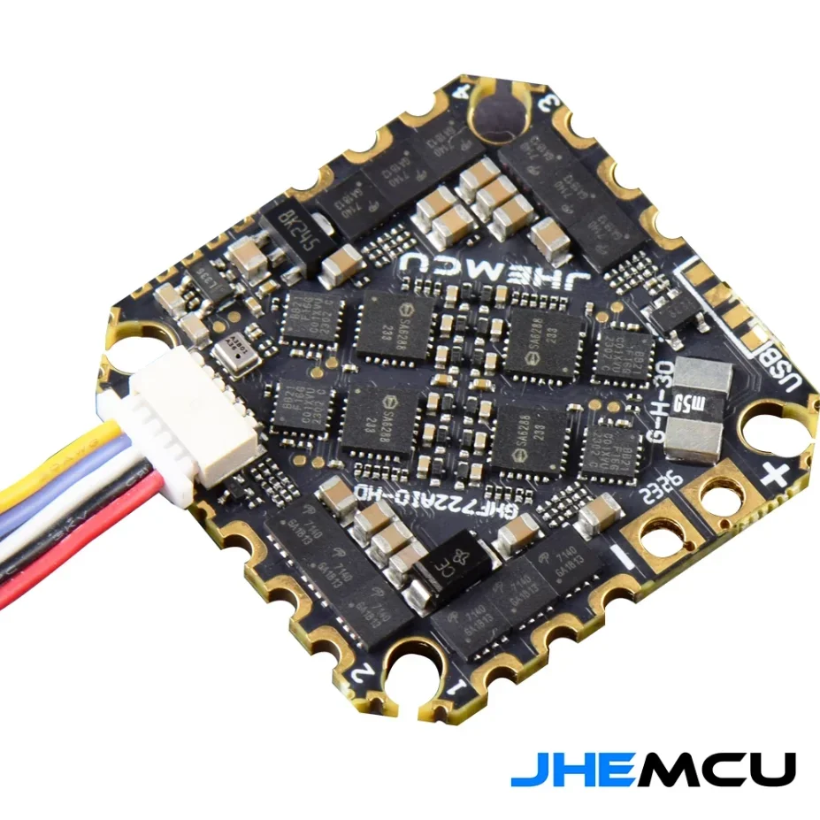 

Контроллер полета JHEMCU GHF722AIO-HD 40A AIO Baro OSD BlackBox F722 BLHELIS 40A 4 в 1 ESC 2-6S для FPV Freestyle Cinewhoop