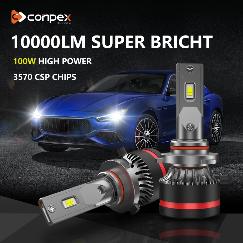 

2 шт. Conpex h7 светодиодные фары h4 led canbus h1 h11 h3 h8 h16 9005 9006 светодиодные лампы h13 9007 D1s D2s D3s D4s автомобильные лампы h7 автомобильные фары