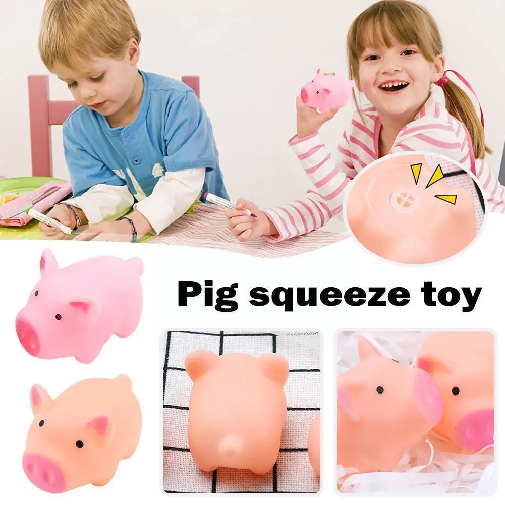 

Cute Pink Pig Toy Squeeze Squeaky Sound Soft Rubber Games Interactive Toy Mini Pet Funny Toy Training Chew Supplies C6F2