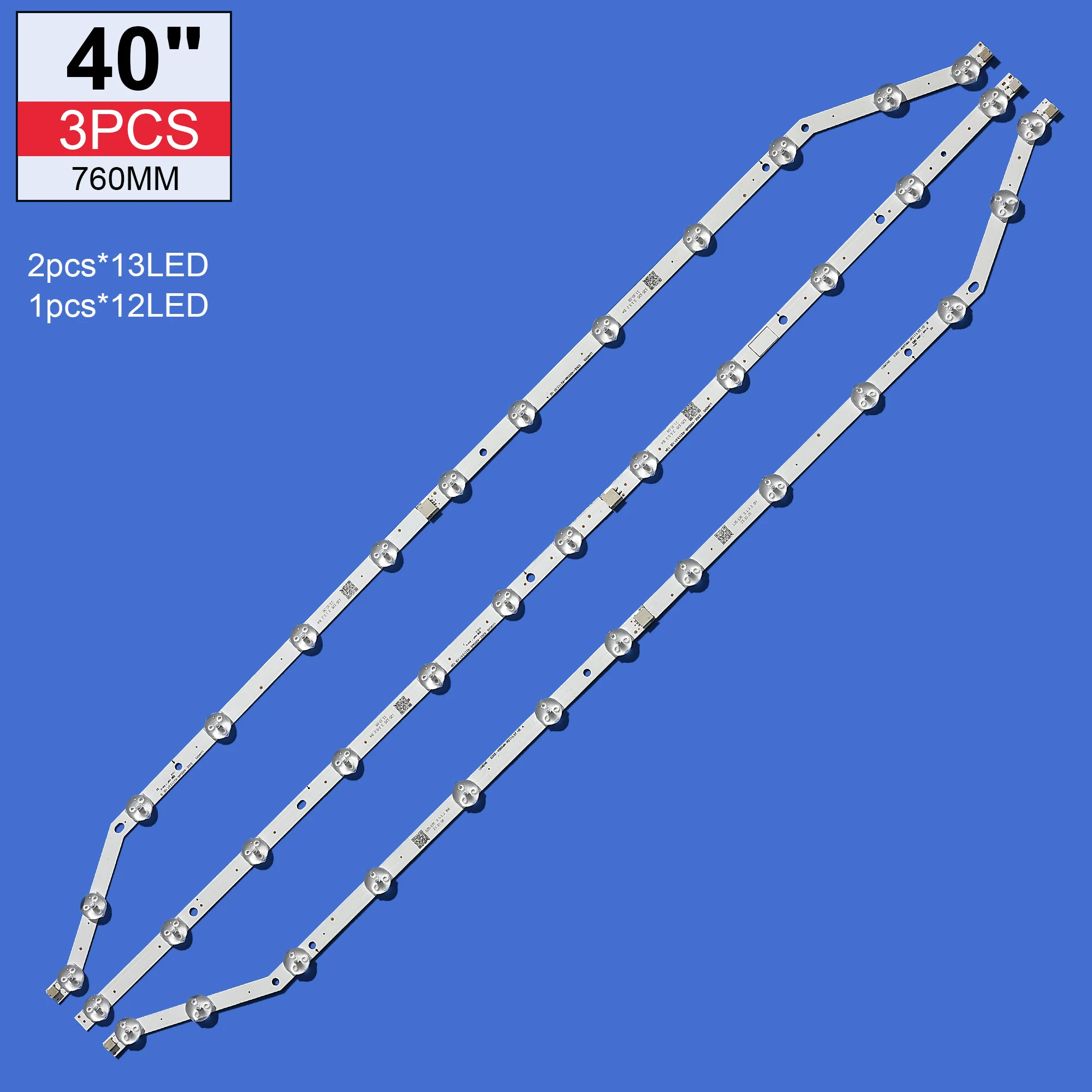 

New Kit 3pcs 12/13LED 76CM LED strip for Sam-sung UH40H6203AF 2013SVS40 LM41-00001V LM41-00001W BN96-28766A BN96-28767A