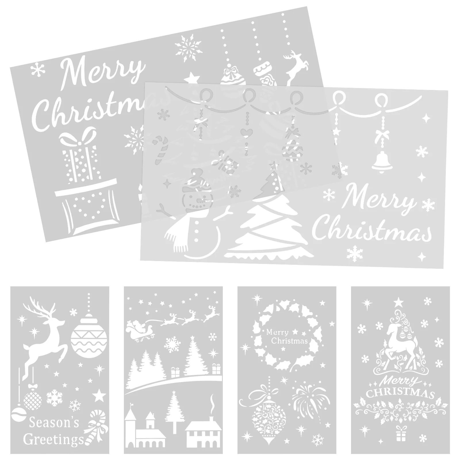 

6 Pcs Stencils Painting Walls Decorative Small Crafts Home Mold The Pet Christmas Drawing Hollow-out