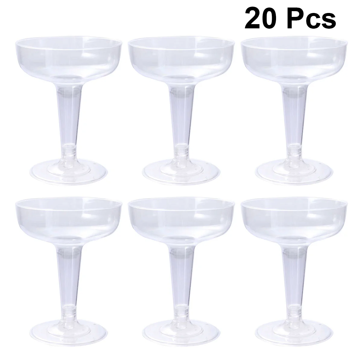 

Glasses Champagne Plastic Goblet Margarita Pcs 20 Drinking Coupe Flutes Disposable Cocktail Tumbler Cup Martini