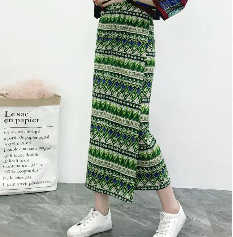 Летняя женская юбка средней длины Longyi в тайском стиле 90 см