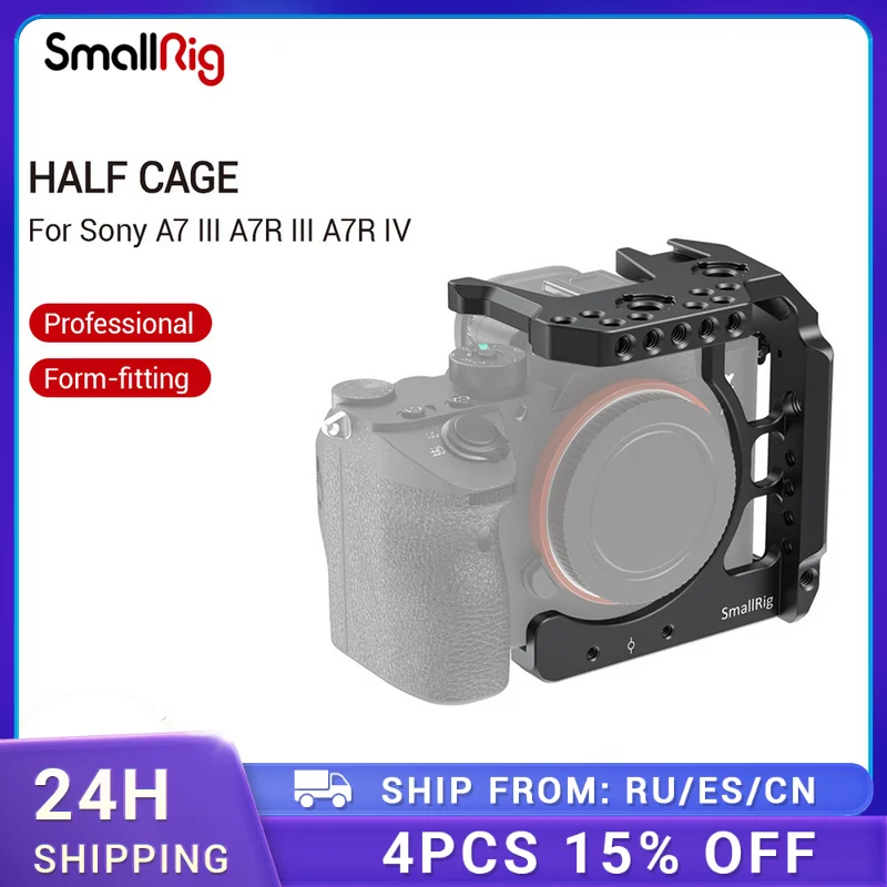 

Клетка SmallRig для камеры Sony A7 III A7R III A7R IV Dslr с направляющими NATO/холодным башмаком, комплект клетки для видеосъемки-2629
