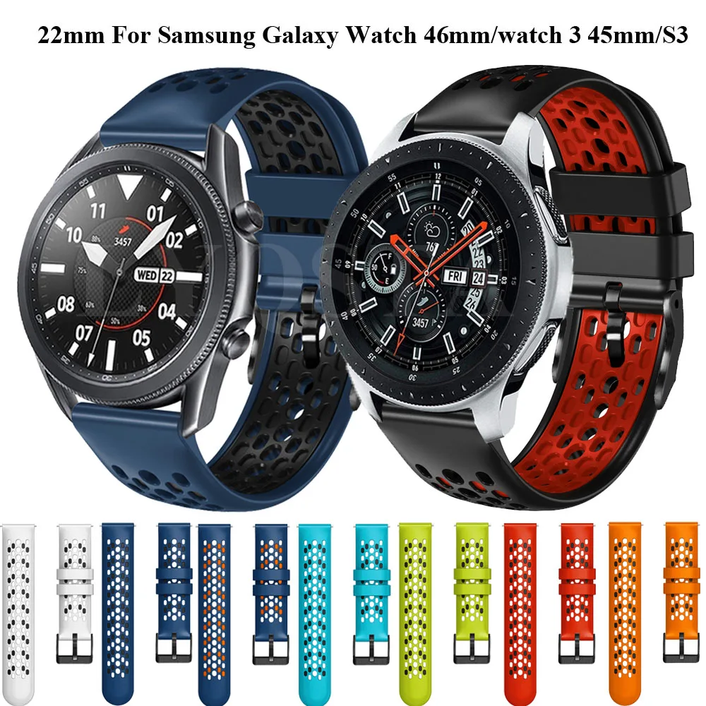 

Силиконовые ремешки 22 мм для наручных часов Samsung Galaxy Watch 46 мм Gear S3 Classic/Frontier Galaxy Watch 3 45 мм, браслет для часов Oneplus