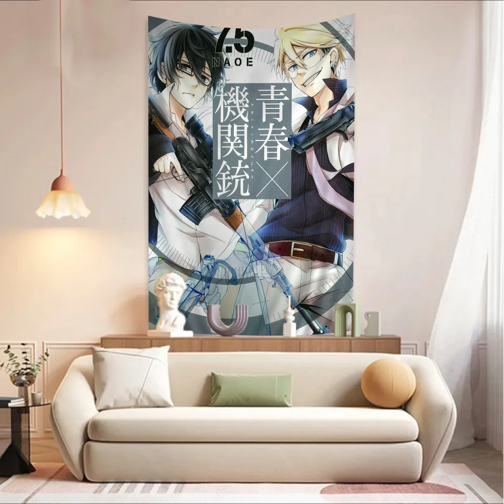 Aoharu X Machinegun гобелен из аниме для гостиной дома и общежития Декор