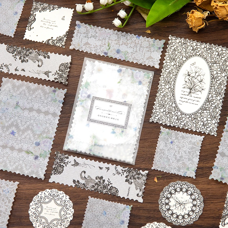 

Vintage Lace And Floral Patterns Material Paper Decor Scrapbooking Notebooks Aesthetic Sketchbook Planner Art Collage Material