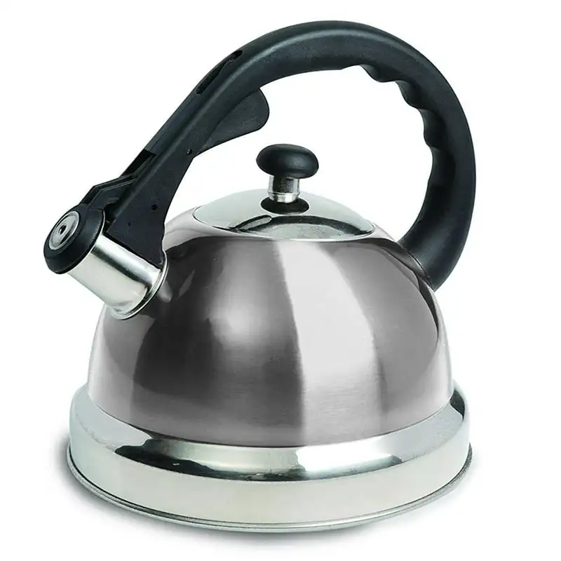 

2.2 Qt Stainless Steel Whistling Tea Kettle in Silver Portable kettle Tea kettle Kettle tea pot stainless Tea kettle black free