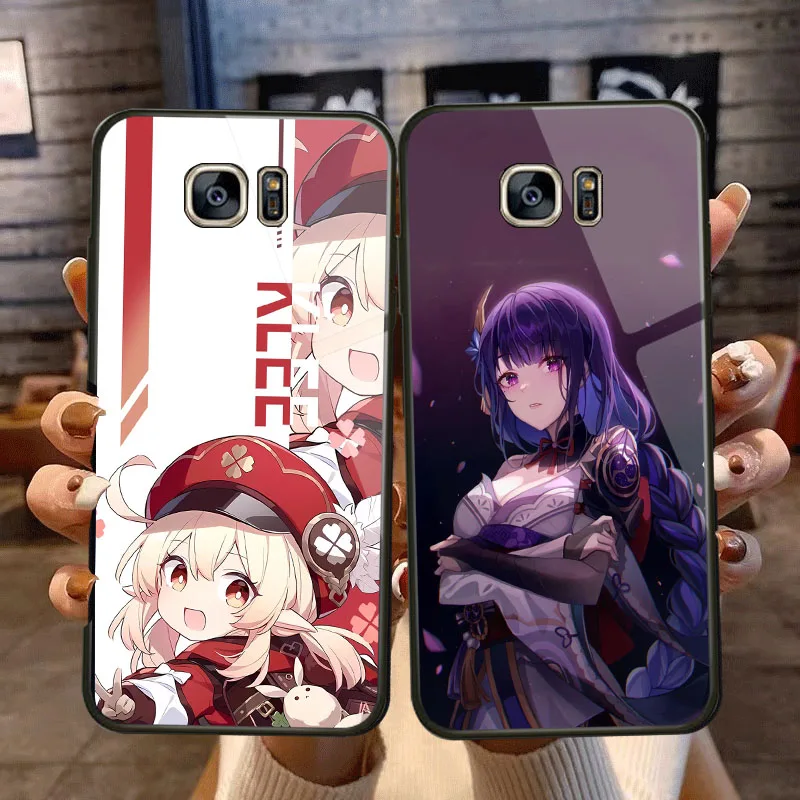 BR-20 Genshin HD чехол для телефона из закаленного стекла Samsung S7 Edge S8 S9 S10 S10E A80 M80S Note 8 9 Lite