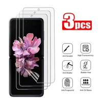 3 pcs full coverage protective film for samsung galaxy z flip 3 hd front screen protectors film not glass soft protective film