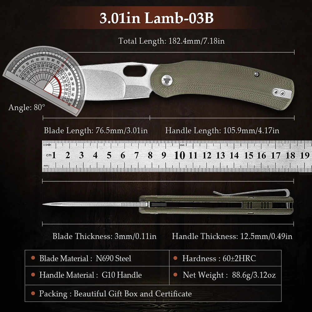 TRIVISA карманный складной нож ягненка EDC для кемпинга охоты тактический