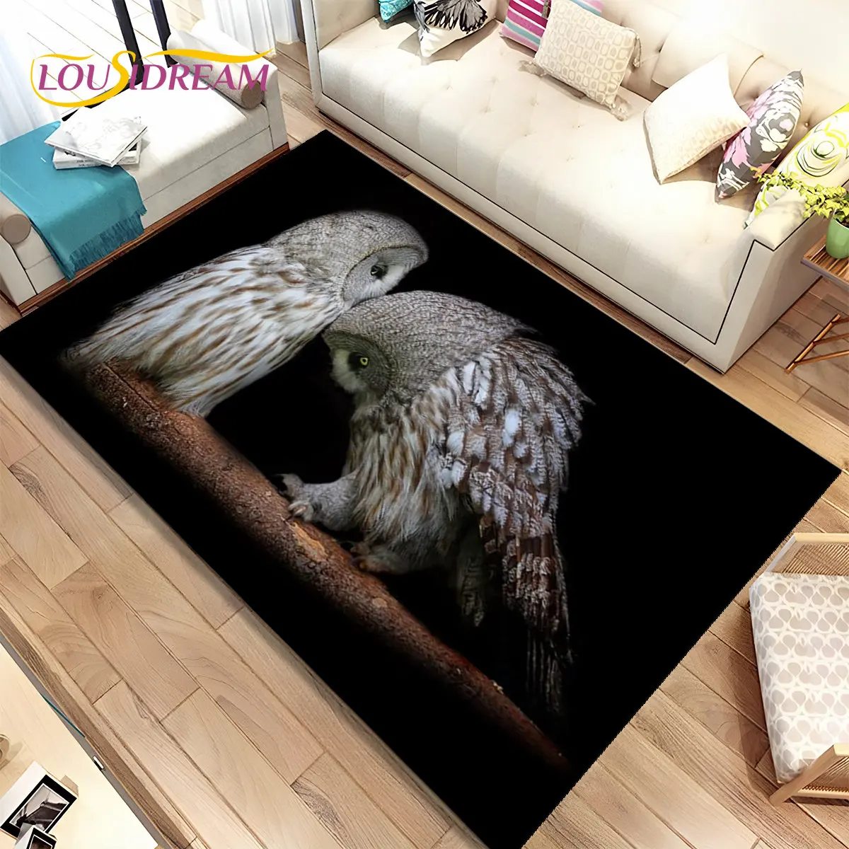 

LOUSIDREAM 3D мультяшный коврик с совами для гостиной