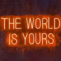 Custom Led Neon Light The World Is Yours Neon Signs Colorful Pink Neon Night Lamp for Wall Hang Bedroom Decor Children Room Cool