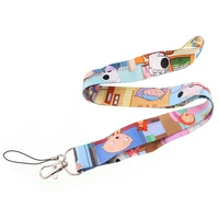 jf1421 funny cartoon neck strap lanyards for key id card gym cell phone strap usb badge holder rope cute dog key chain gift