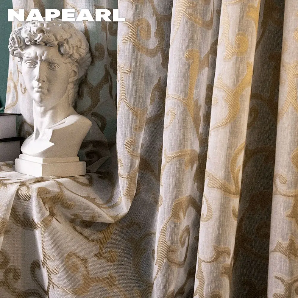 Коричневые прозрачные шторы с геометрическим рисунком тюлевые занавески на окна