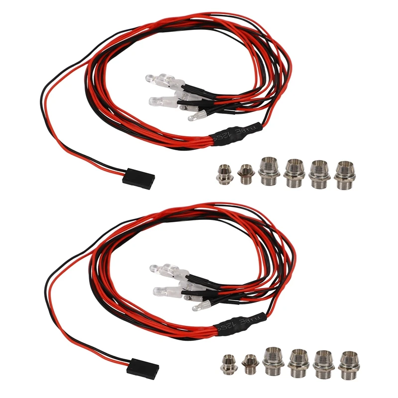 

12X 6 LED Light Kit 2 White 2 Red 2 Blue For 1/10 1/8 Traxxas HSP SCX10 D90 HPI RC Car