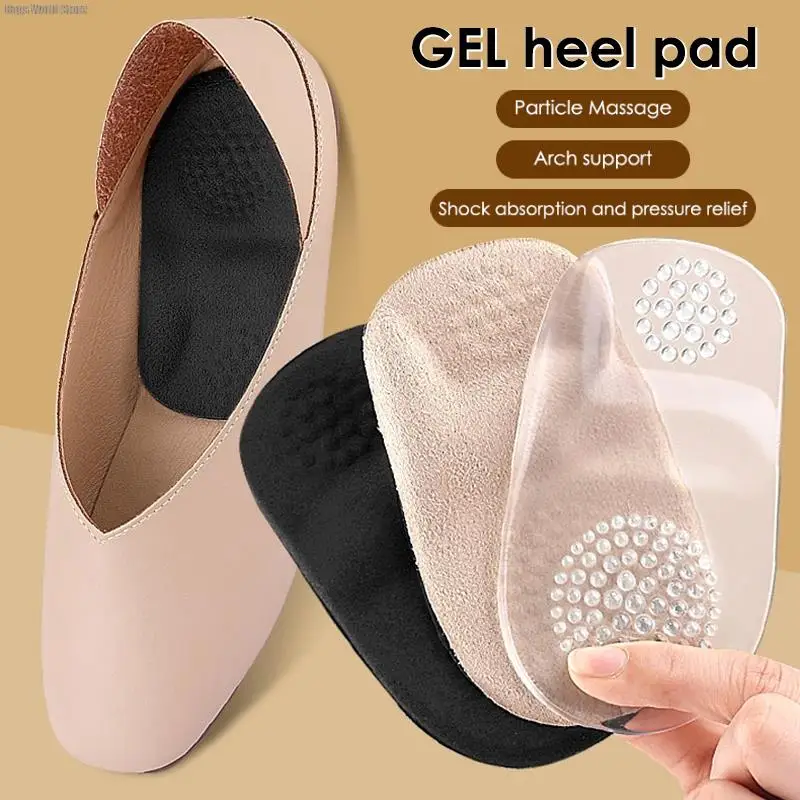 

NEW 1Pair Heel Pad Half Size Insole High Heel Shoe Insert Non-slip Cushion Reduce Pain Relief Shoe Pad Foot Support Sole