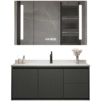 fq light luxury stone plate bathroom cabinet combination modern minimalist solid wood washstand
