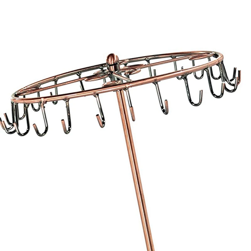 2Pcs 13.3 Inch Black Metal Rotating Jewelry Stand Organizer For Necklaces And Bracelets B