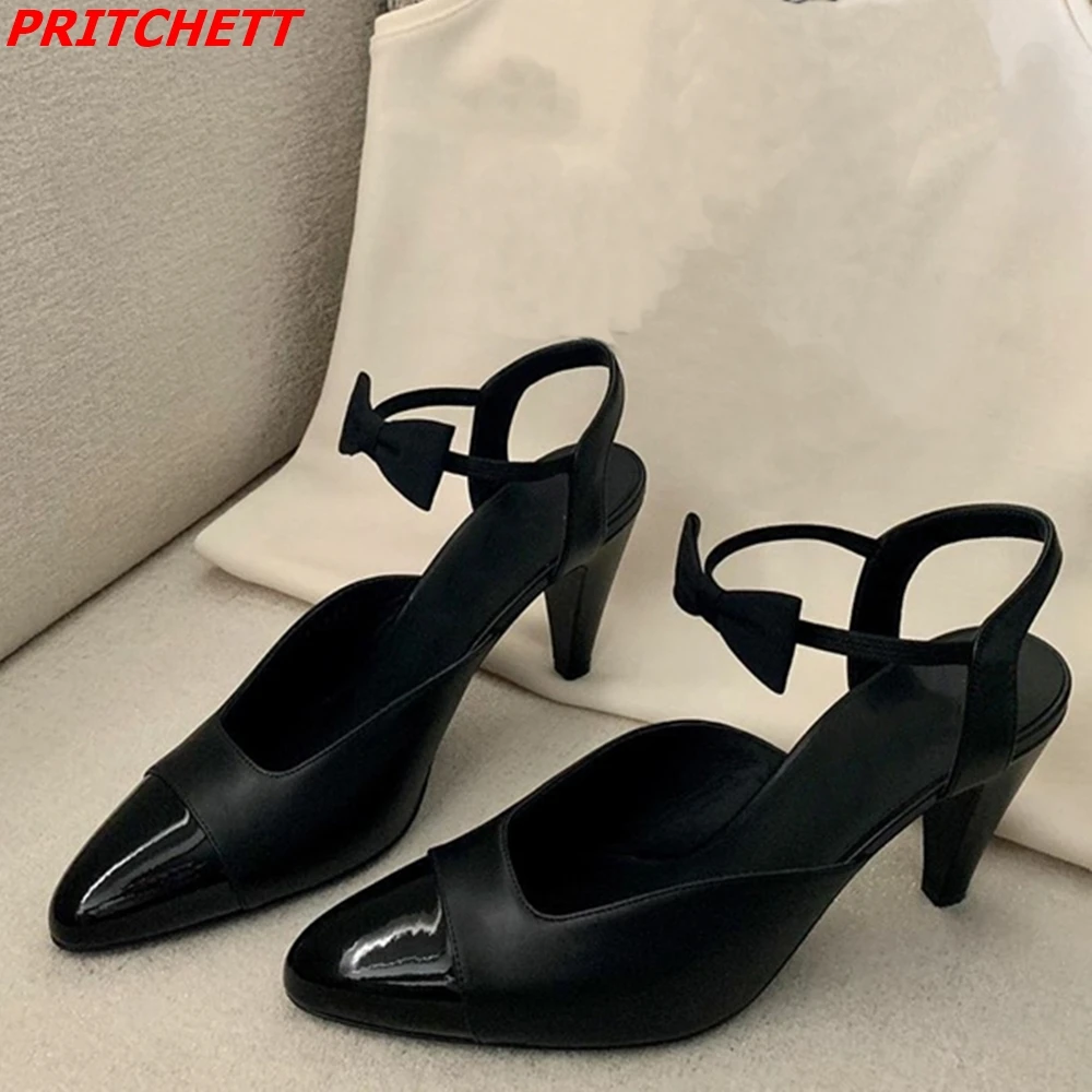 Butterfly Knot Decoration Slip On Women Pumps Pointed Toe Slingback High Heels Shoes 2023 Casual/Party/Wedding Fashion Pumps