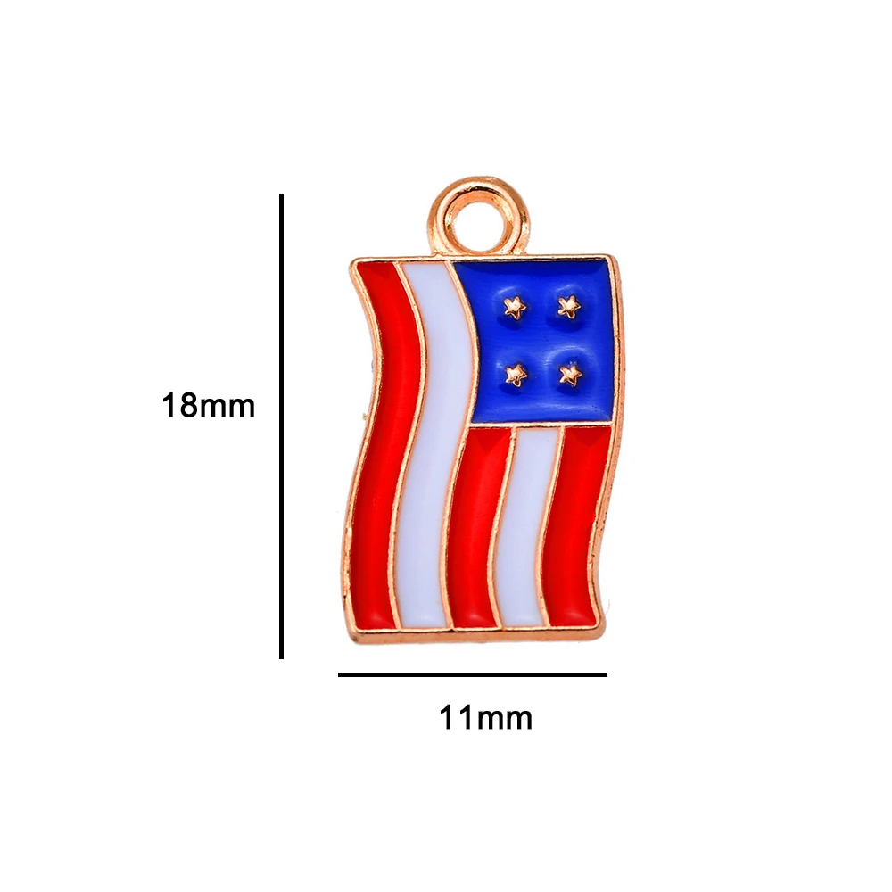 30pcs/Lot Mixed American Independence Day Flag Charms Pendants DIY Earring Necklace Jewelry Making Accessories Wholesale