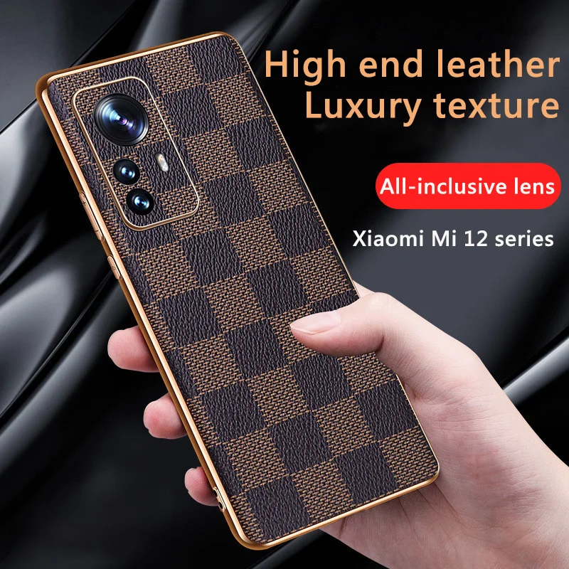 

New Xiaomi Mi 12 Pro Case Series Luxury Classic Designer High End Leather Business Phone Case High-end Luxury Brand Phone Case