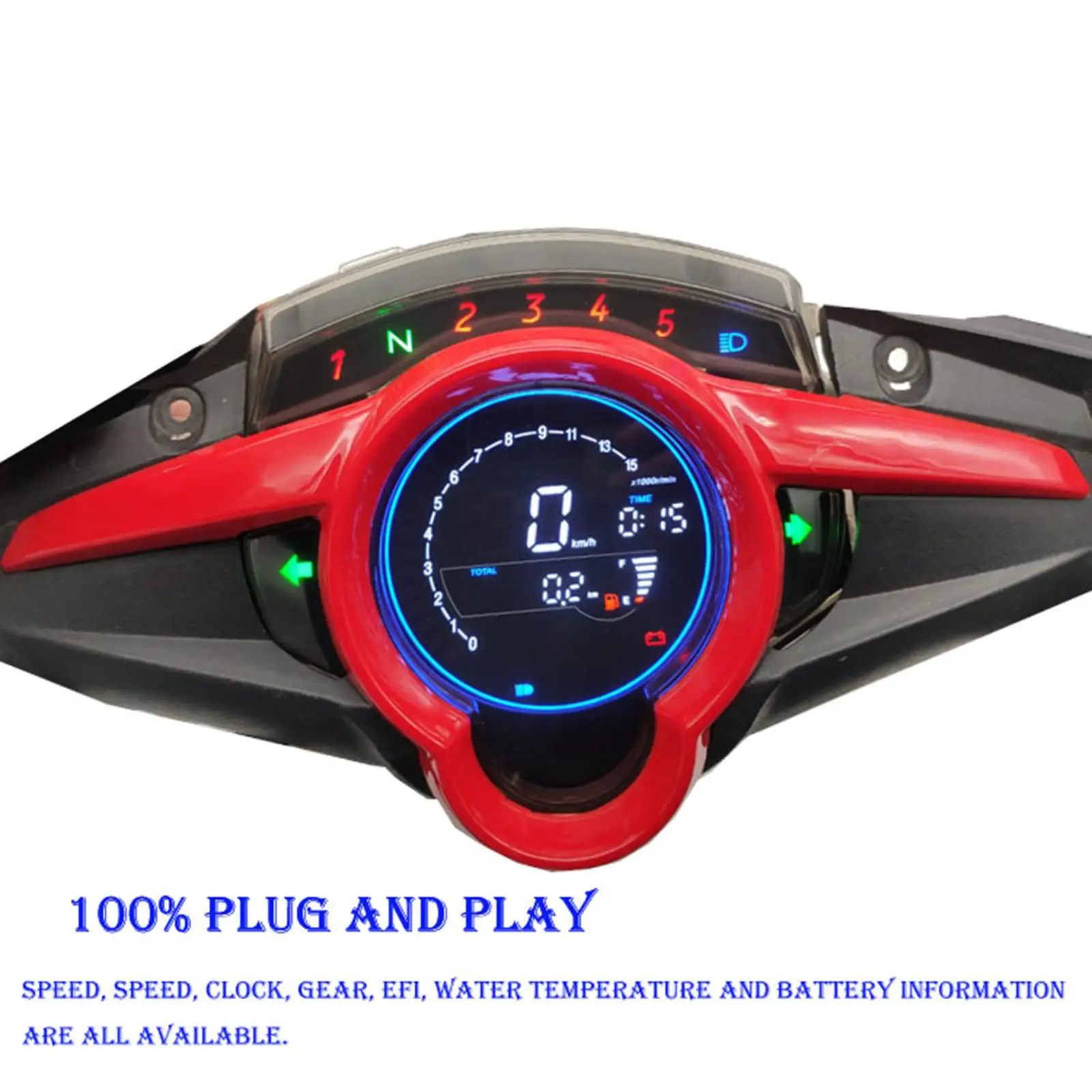 

LED Digital Speedometer Digital Gauge Instrument Odometer for Yamaha LC135 V1 V2 V3 Replace Parts Easy to Install Durable