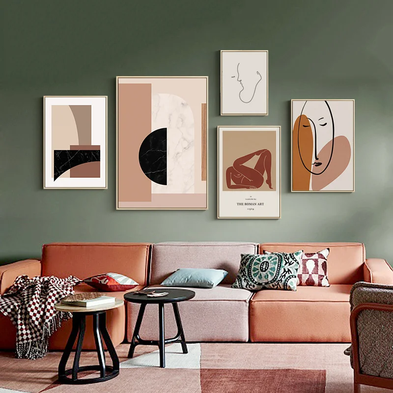

Nordic Modern Modern Abstract Retro Character Renaissance Wall Art Painting Canvas Picture Poster Living Room Home Decor