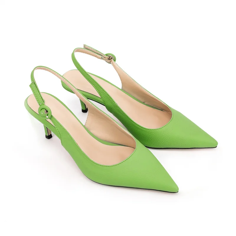 2022 New Spring Summer Fashion Stiletto High Heels Shoes Genuine Leather Women Solid Simple Casual Sandals Female Heels Women