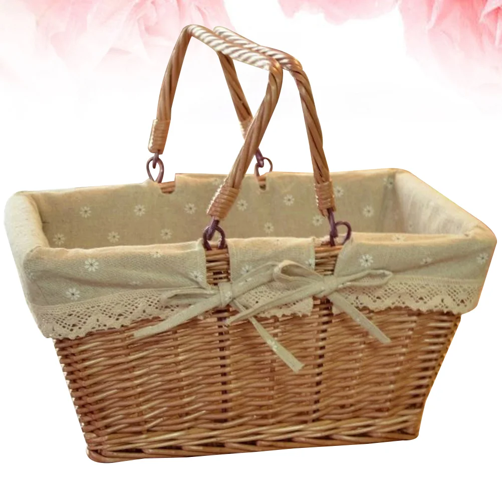 

1pc Storage Basket Creative Woven Household Container Hanging Organizer for Home