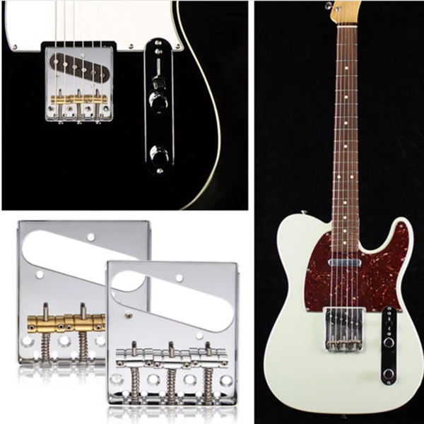 

Chrome Vintage Tele Ashtray Style Electric Guitar Bridge 6 Brass Saddles For Telecaster Guitars Accessories Aluminum Alloy Base