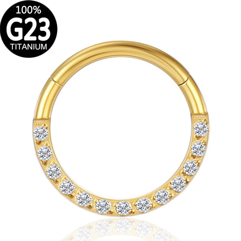 

Nose ring piercing Titanium sexy nose septo piercing body Jewelry gold black Zircon Earring Helix circular for septum wholesale