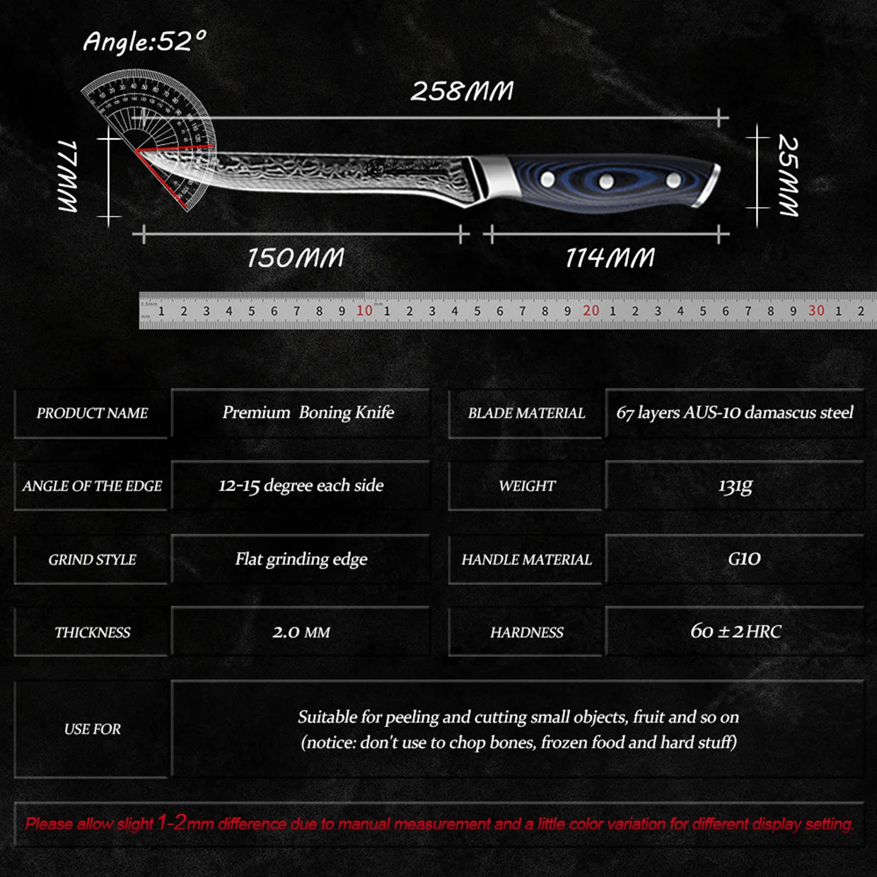 Дамасский кухонный нож 5 9 дюйма для косточек японские кухонные ножи vg10