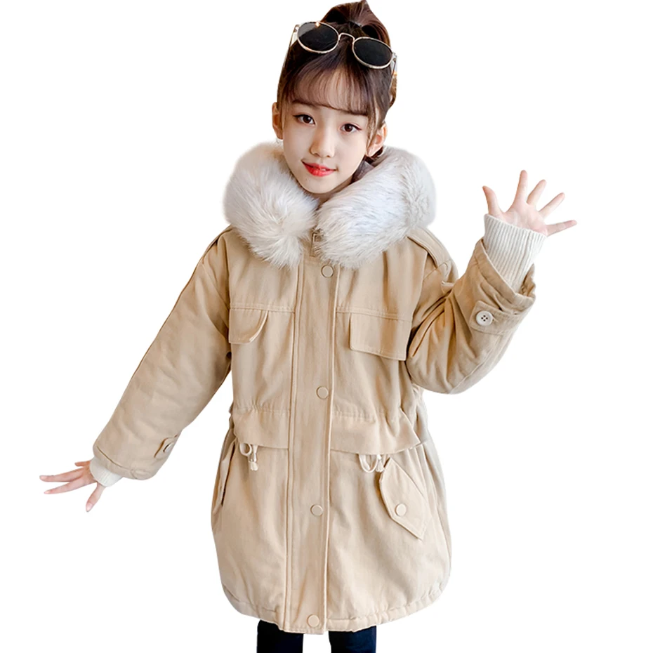 

Girls Long Coat Jacket Solid Color Coat Girl Thick Warm Children's Coat Winter Autumn Kids Clothes Girl Free Shipping