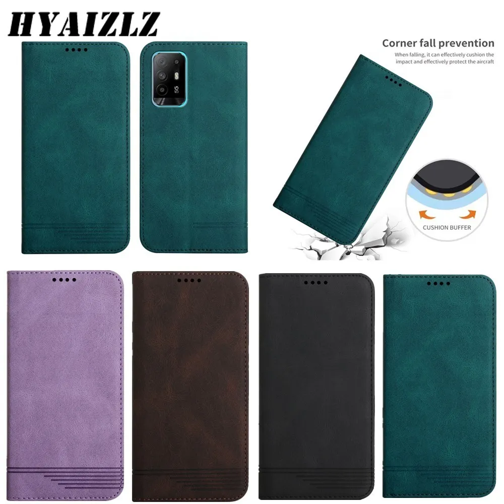 

Phone Case for Oppo A94 A95 A93 A55 A54 A17 A8 A12 A15S A73 A53 F17 F19 F11 Pro Wallet Cover Flip PU Leather Card Slots Stand