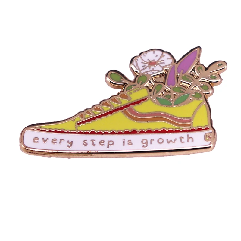 

D1486 Every Step Is Growth Enamel Pin Lapel Pins for Backpacks Brooches on Clothes Briefcase Badges Jewelry Decoration Gift